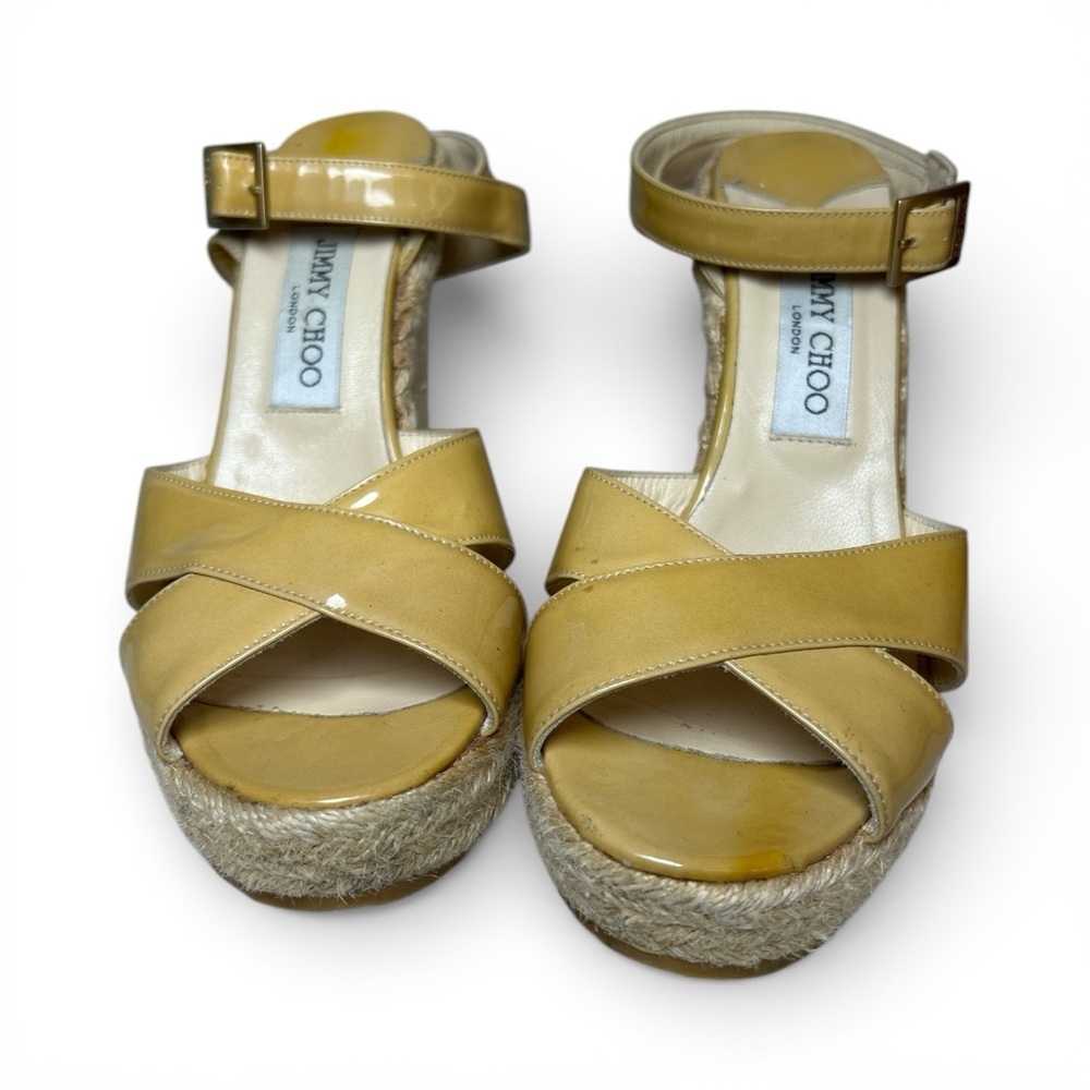 Jimmy Choo Mustard Wedge Sandals - Picture 6 of 9
